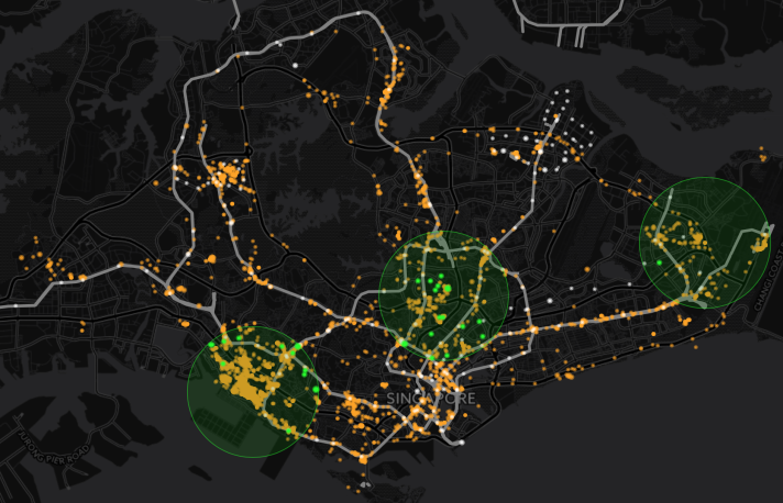 Hawker centres near student clusters