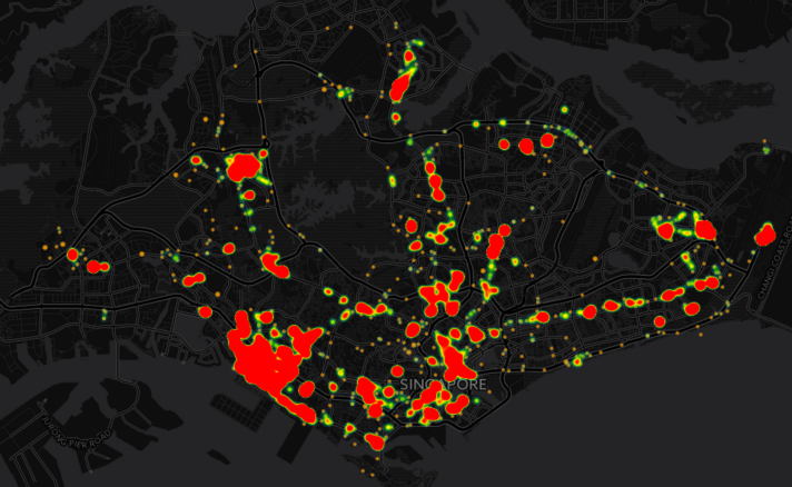 Heat map of student travel paths